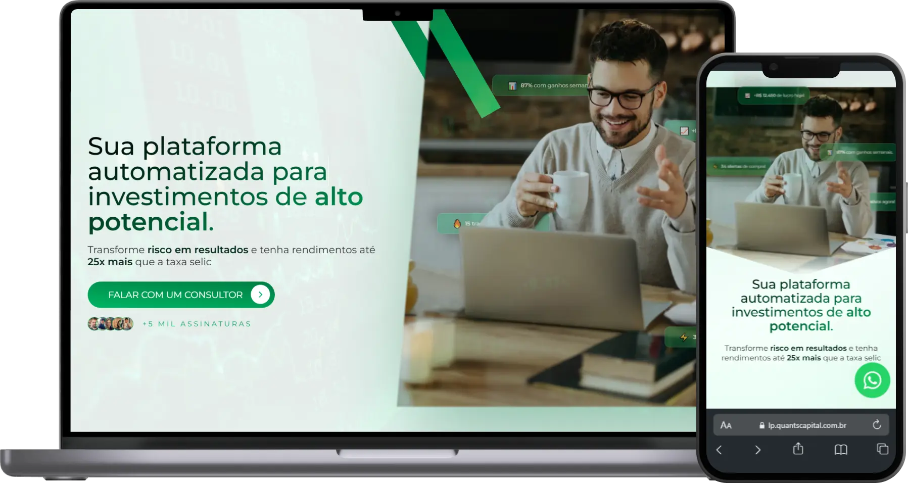 mockup site Quants Capital